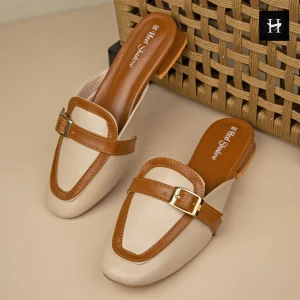 Premium Buckle Square-Toe Mule