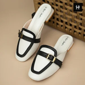 Premium Buckle Square-Toe Mule